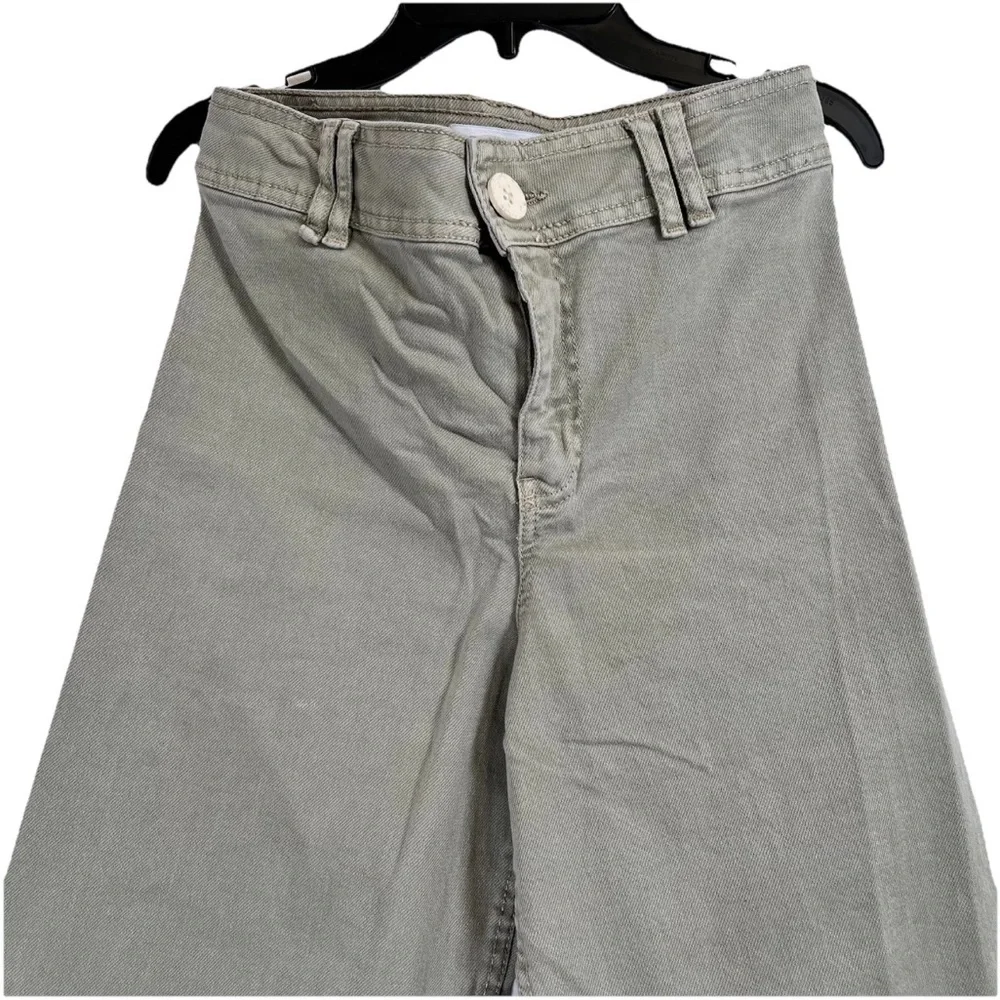 Zara Kids Size 13-14y Girl's‎ Light Khaki Denim Wide Leg Stretch Jeans